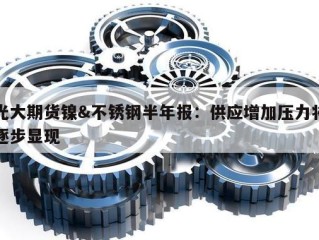 光大期货镍&不锈钢半年报：供应增加压力将逐步显现