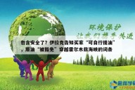 包含安全了？伊拉克告知买家“可自行提油”，原油“被豁免”穿越霍尔木兹海峡的词条