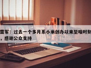 雷军：过去一个多月系小米创办以来至暗时刻，感谢公众支持
